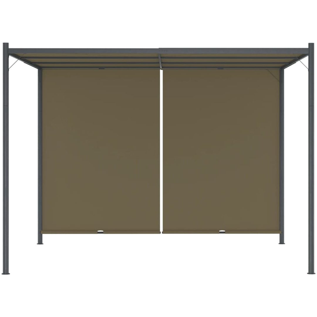 Pergola med infällbart tak 3x3 m taupe 180 g/m² vidaXL – bild 2