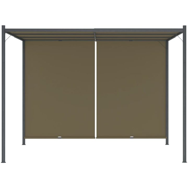 Pergola med infällbart tak 3x3 m taupe 180 g/m² vidaXL – bild 2