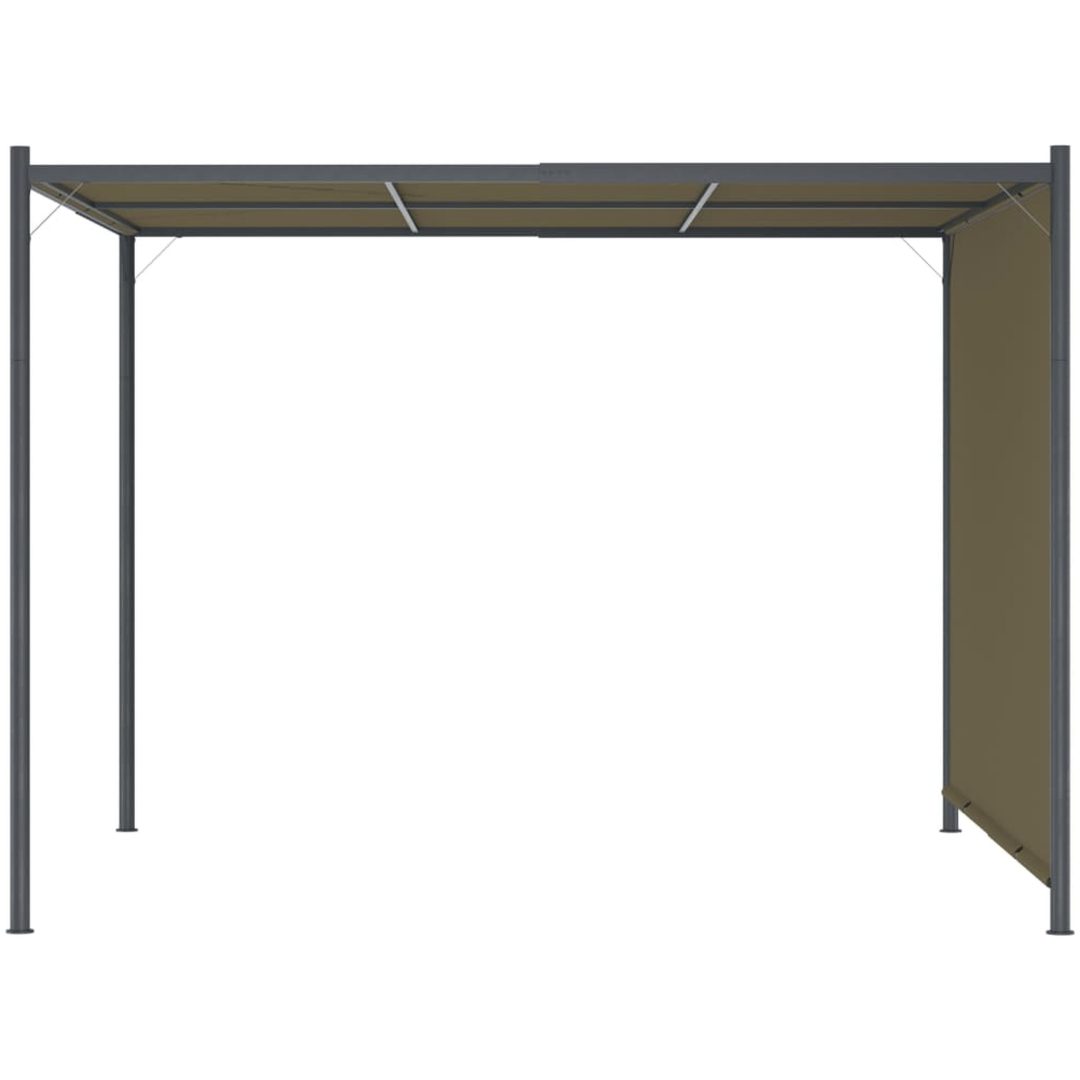 Pergola med infällbart tak 3x3 m taupe 180 g/m² vidaXL – bild 3