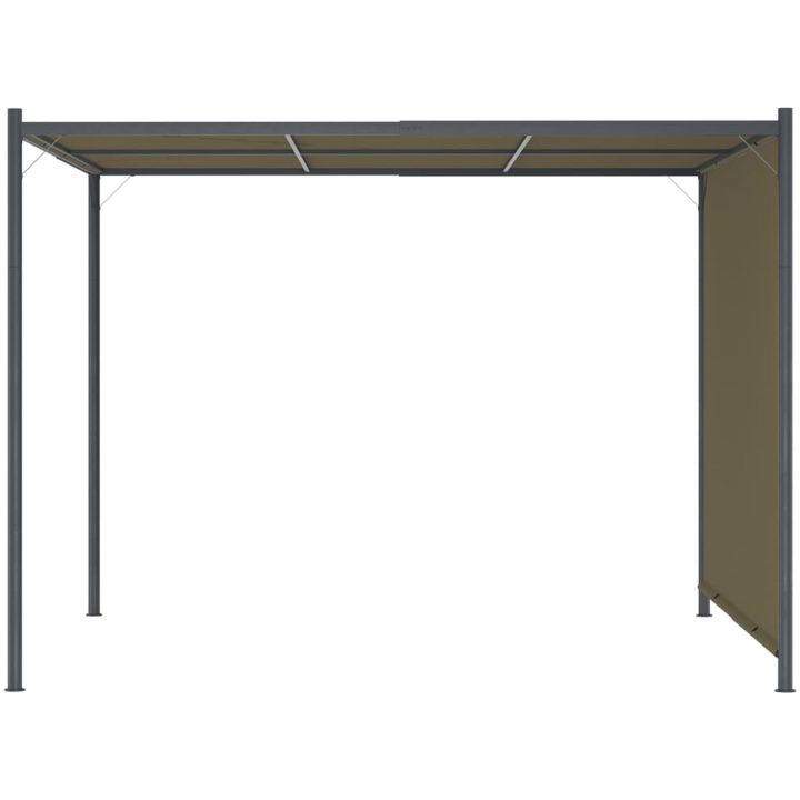Pergola med infällbart tak 3x3 m taupe 180 g/m² vidaXL – bild 3