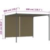 Pergola med infällbart tak 3x3 m taupe 180 g/m² vidaXL – miniatyr 7