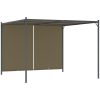 Pergola med infällbart tak 3x3 m taupe 180 g/m² vidaXL – miniatyr 1