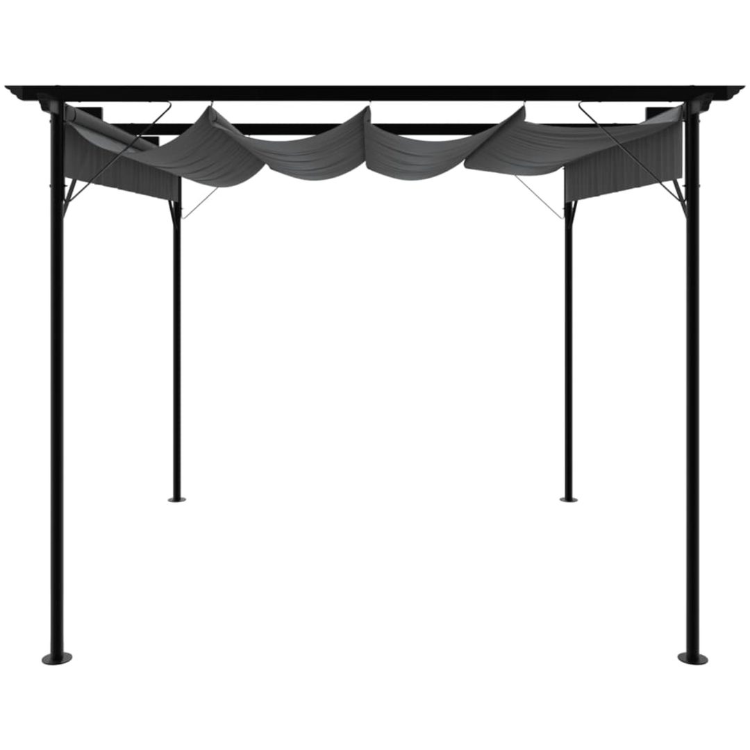 Pergola med infällbart tak antracit 3x3 m stål 180 g/m² vidaXL – bild 2