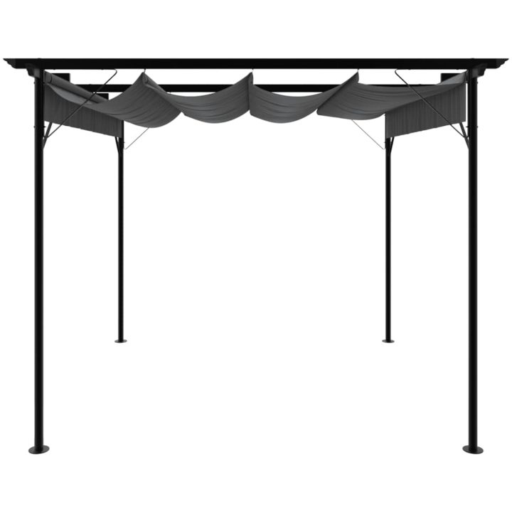 Pergola med infällbart tak antracit 3x3 m stål 180 g/m² vidaXL – bild 2