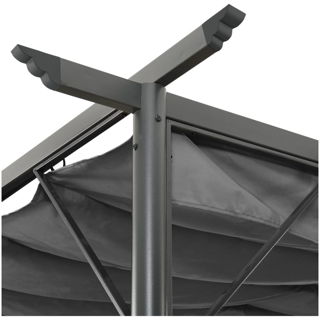 Pergola med infällbart tak antracit 3x3 m stål 180 g/m² vidaXL – bild 3