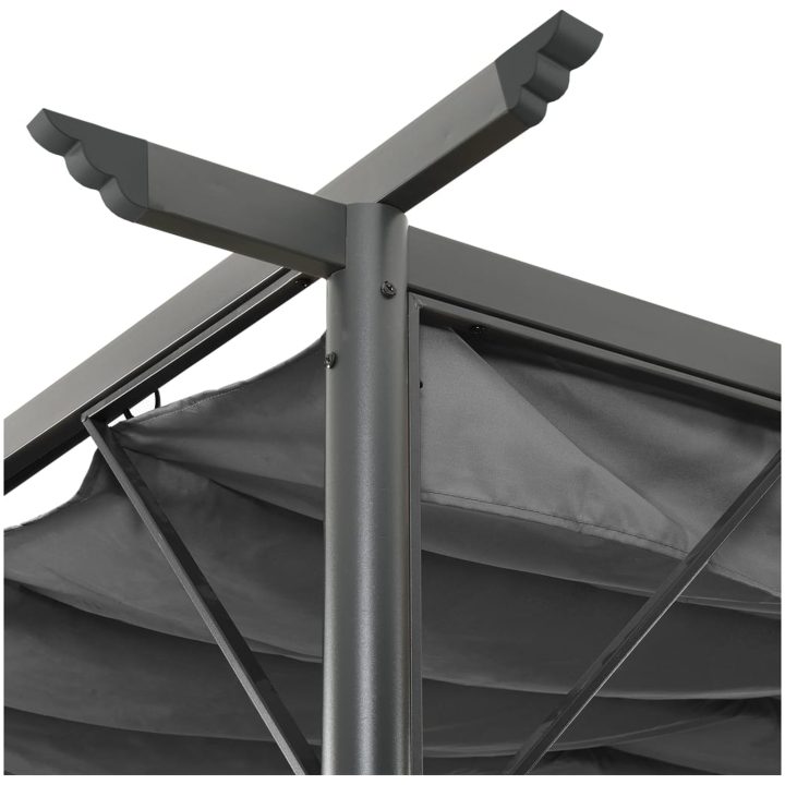 Pergola med infällbart tak antracit 3x3 m stål 180 g/m² vidaXL – bild 3