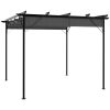 Pergola med infällbart tak antracit 3x3 m stål 180 g/m² vidaXL – miniatyr 1