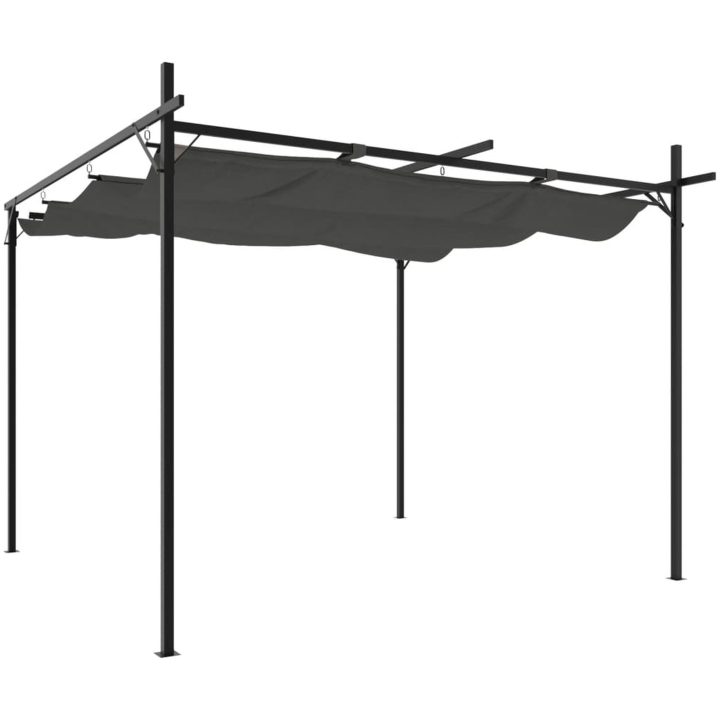 Pergola med infällbart tak antracit vidaXL 295 x 292 x 230 cm – bild 2