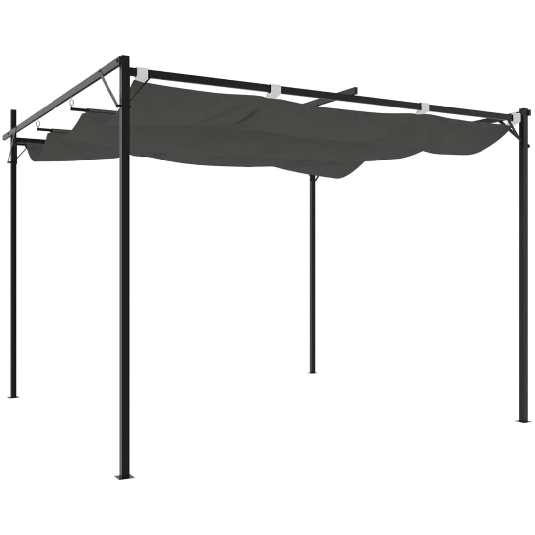 Pergola med infällbart tak antracit vidaXL 295 x 292 x 230 cm – bild 5