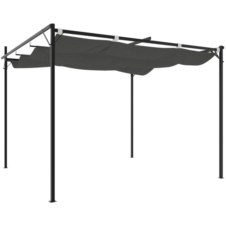 Pergola med infällbart tak antracit vidaXL 295 x 292 x 230 cm – bild 5