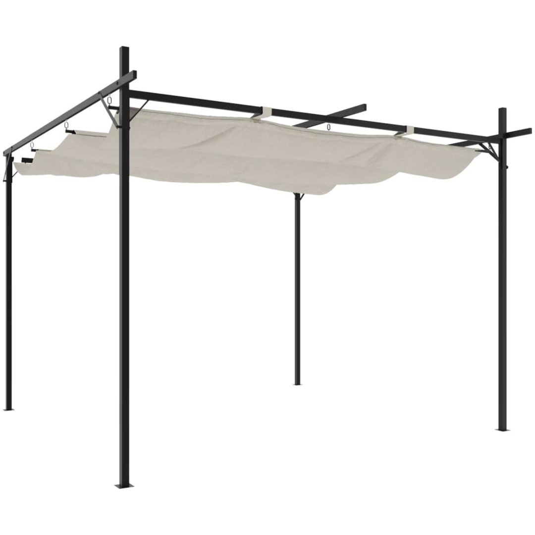 Pergola med infällbart tak gräddvit vidaXL 295 x 292 x 230 cm – bild 2