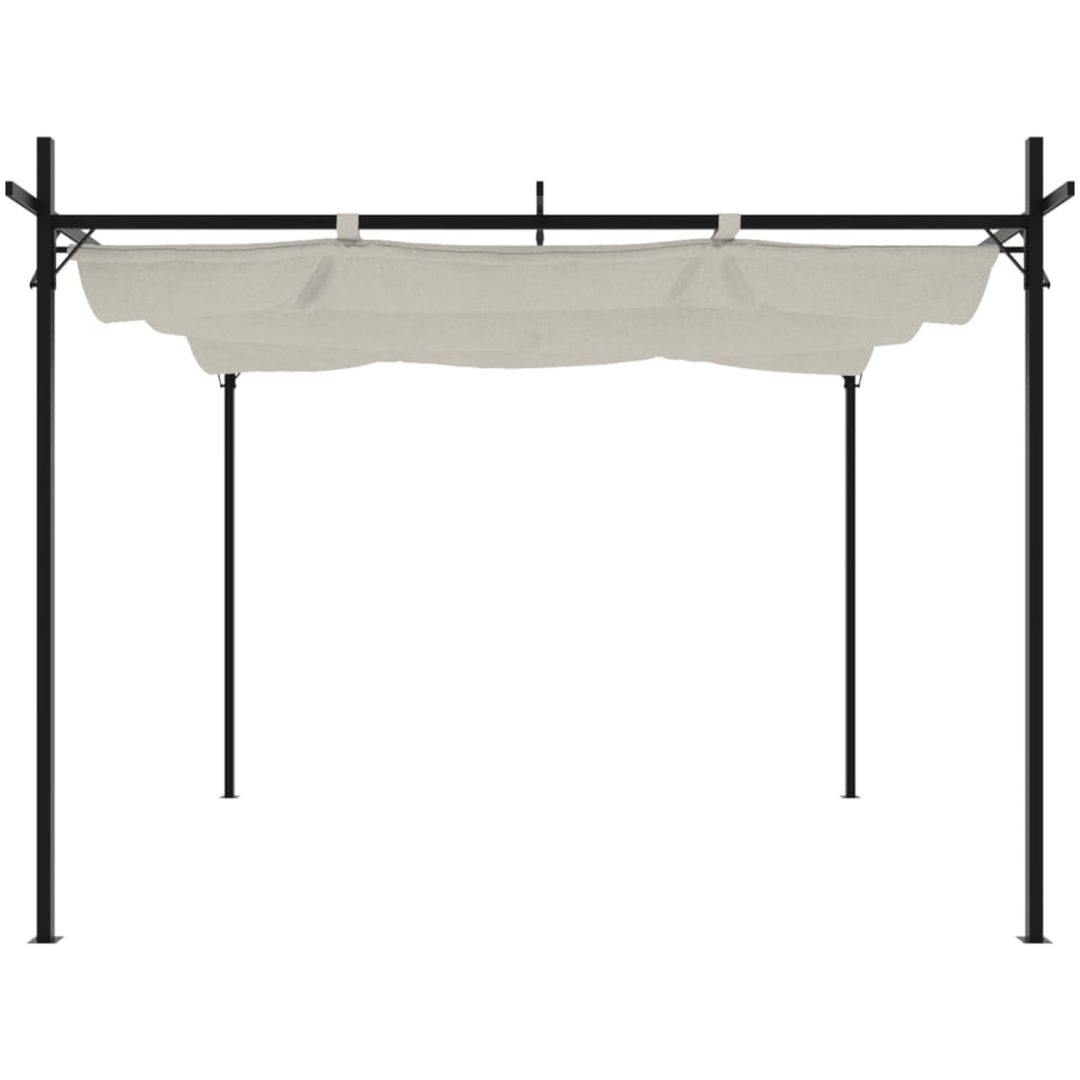 Pergola med infällbart tak gräddvit vidaXL 295 x 292 x 230 cm – bild 3