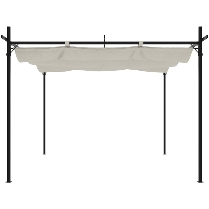 Pergola med infällbart tak gräddvit vidaXL 295 x 292 x 230 cm – bild 3