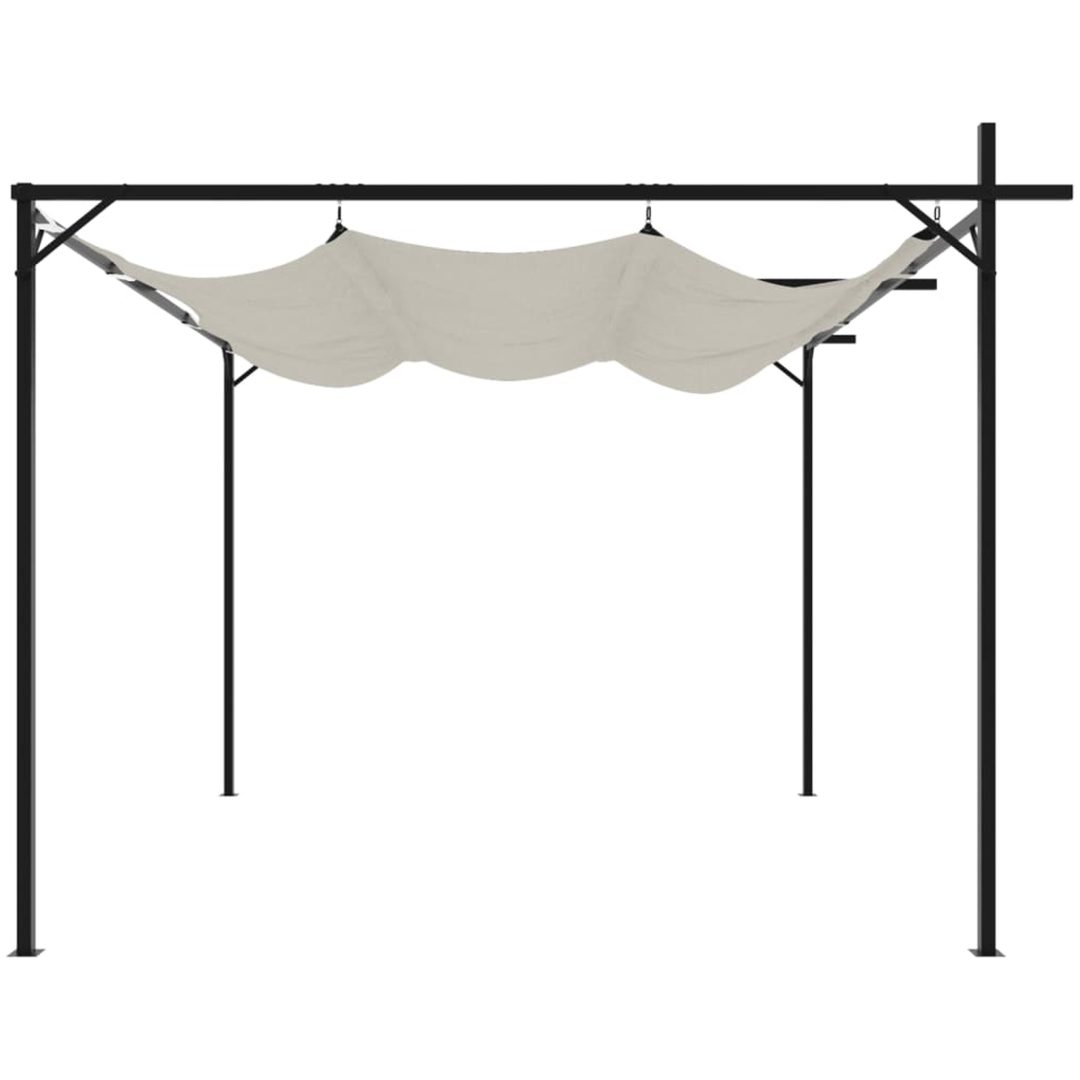 Pergola med infällbart tak gräddvit vidaXL 295 x 292 x 230 cm – bild 4
