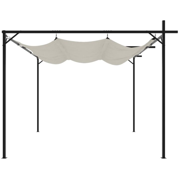 Pergola med infällbart tak gräddvit vidaXL 295 x 292 x 230 cm – bild 4