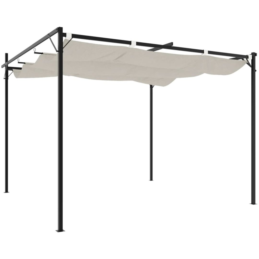 Pergola med infällbart tak gräddvit vidaXL 295 x 292 x 230 cm – bild 5