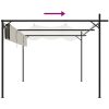 Pergola med infällbart tak gräddvit vidaXL 295 x 292 x 230 cm – miniatyr 6