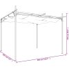 Pergola med infällbart tak gräddvit vidaXL 295 x 292 x 230 cm – miniatyr 8