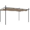 Pergola med infällbart tak taupe vidaXL 395 x 292 x 230 cm – miniatyr 2