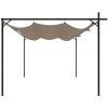 Pergola med infällbart tak taupe vidaXL 395 x 292 x 230 cm – miniatyr 4