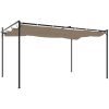 Pergola med infällbart tak taupe vidaXL 395 x 292 x 230 cm – miniatyr 5