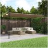 Pergola med infällbart tak taupe vidaXL 395 x 292 x 230 cm – miniatyr 1