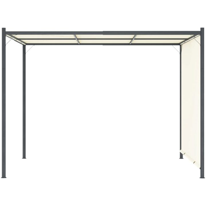 Pergola med justerbart tak gräddvit 3x3 m stål vidaXL – bild 2