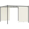 Pergola med justerbart tak gräddvit 3x3 m stål vidaXL – miniatyr 3
