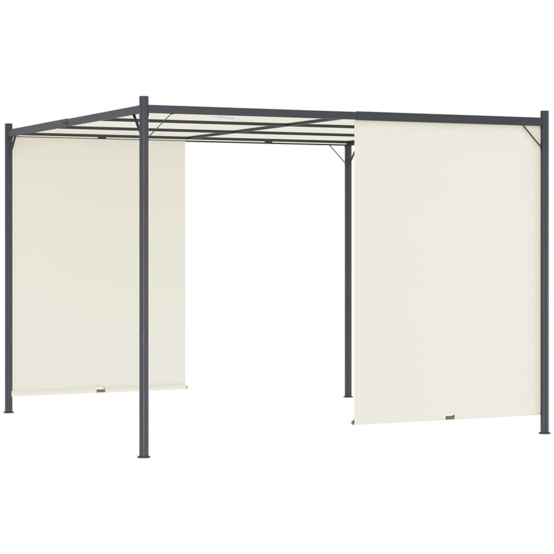Pergola med justerbart tak gräddvit 3x3 m stål vidaXL – bild 3