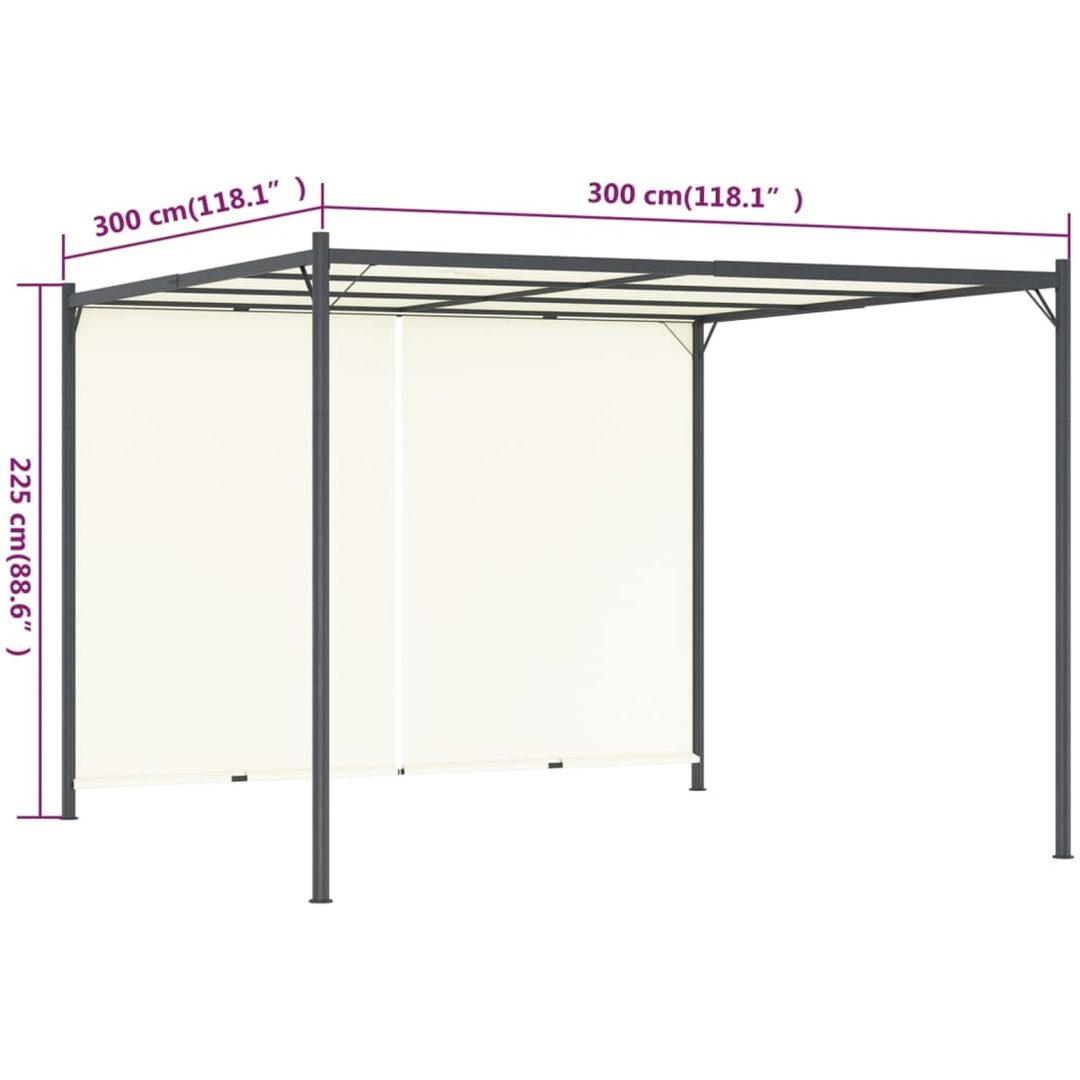 Pergola med justerbart tak gräddvit 3x3 m stål vidaXL – bild 7