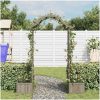 Pergola med odlingslåda grå massivt granträ vidaXL – miniatyr 3