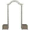 Pergola med odlingslåda grå massivt granträ vidaXL – miniatyr 4