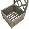 Pergola med odlingslåda grå massivt granträ vidaXL – miniatyr 6