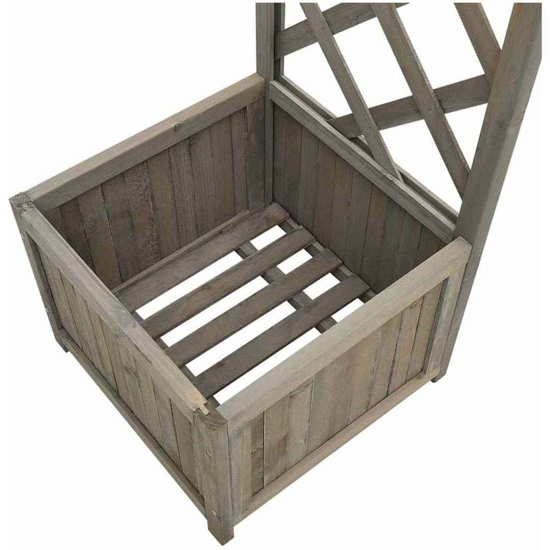 Pergola med odlingslåda grå massivt granträ vidaXL – bild 6