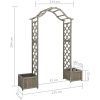 Pergola med odlingslåda grå massivt granträ vidaXL – miniatyr 7