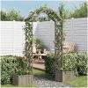 Pergola med odlingslåda grå massivt granträ vidaXL – miniatyr 1