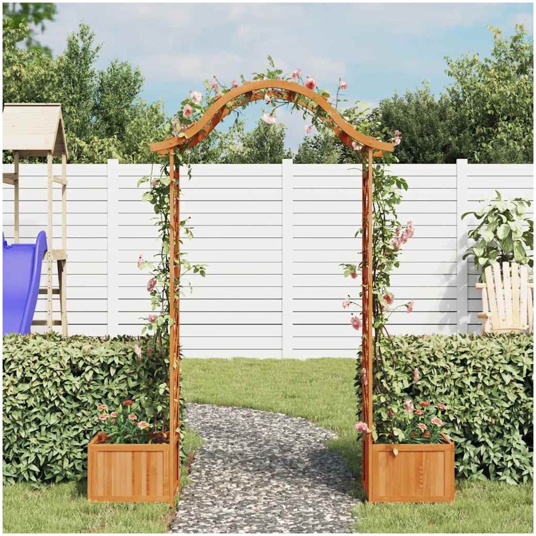 Pergola med odlingslåda massivt granträ vidaXL – bild 3
