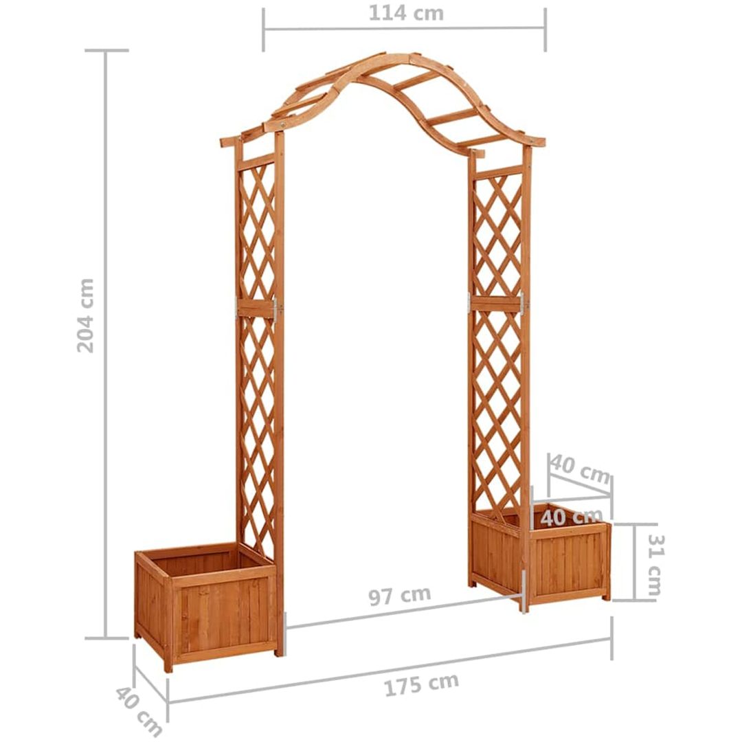 Pergola med odlingslåda massivt granträ vidaXL – bild 6