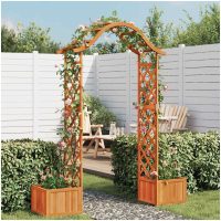 Pergola med odlingslåda massivt granträ vidaXL