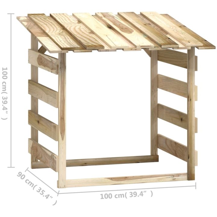 Pergola med tak 2 delar impregnerad furu vidaXL 100 x 90 x 100 cm – bild 8