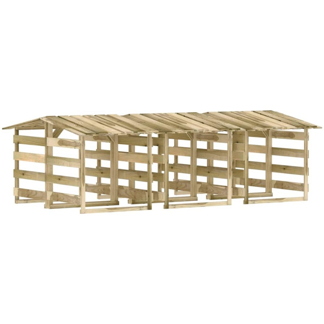 Pergola med tak 6 delar impregnerad furu vidaXL 100 x 90 x 100 cm – bild 2