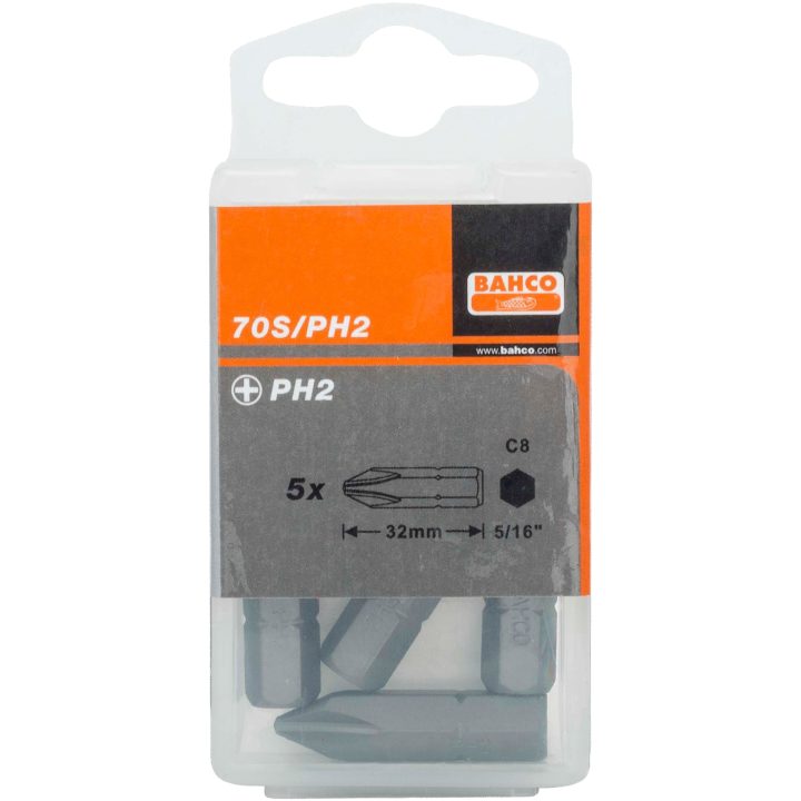 PH2 bits Slagskruvmejsel 5/16" BAHCO PH2 bits / 32 mm / 2 st – bild 2