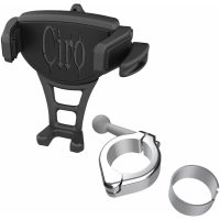 Phone Holder - Constrictor - Black - Chrome 1-1/8"/1-1/4" Handlebar Mount