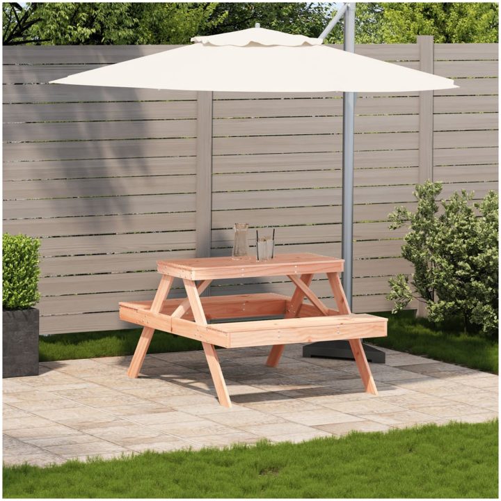 Picknickbord 105x134x75 cm massivt douglasträ vidaXL – bild 3