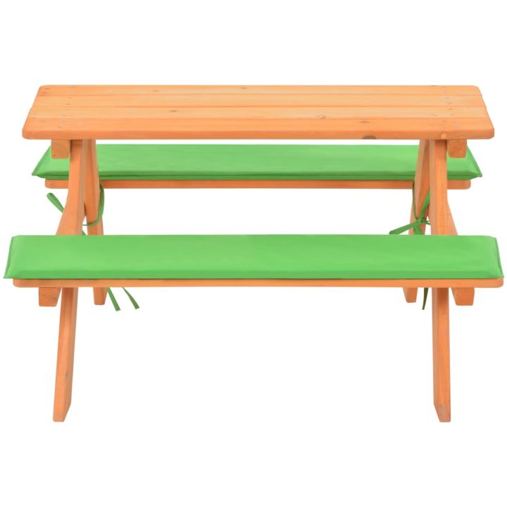 Picknickbord för barn med bänkar 89x79x50 cm massivt granträ vidaXL – bild 3