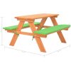 Picknickbord för barn med bänkar 89x79x50 cm massivt granträ vidaXL – miniatyr 6