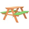 Picknickbord för barn med bänkar 89x79x50 cm massivt granträ vidaXL – miniatyr 1