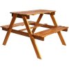 Picknickbord för barn med parasoll 79x90x60cm massiv akacia vidaXL – miniatyr 4