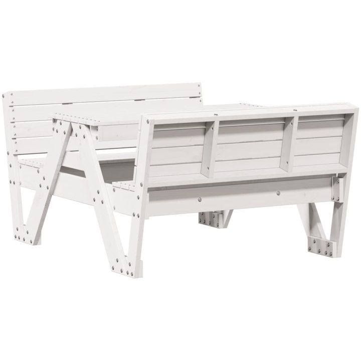 Picknickbord för barn vit 88x122x58 cm massiv furu vidaXL – bild 2