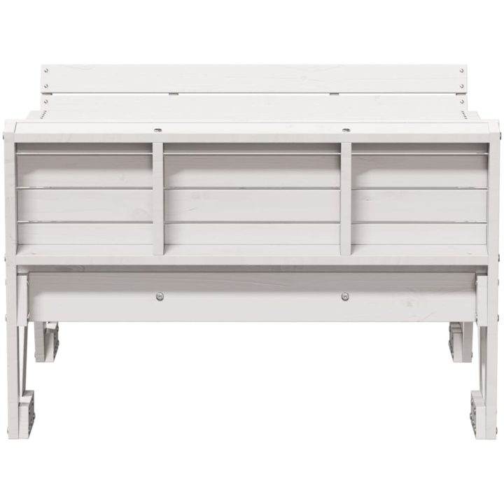 Picknickbord för barn vit 88x122x58 cm massiv furu vidaXL – bild 4